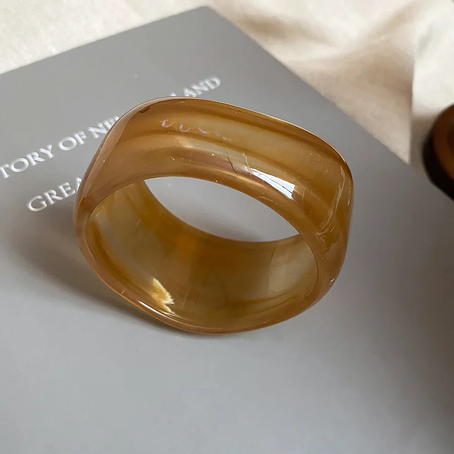 Acrylic Smudge Bangles Exaggerated Irregular Wide Round Bracelets for Women Personality Hand Ring Jewelry Party