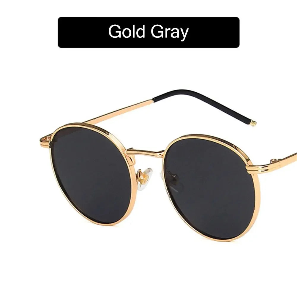 Fashion Glasses Fishing Metal Frame Shades Round Sun Glasses Women's Eyewear Retro Women Men Sunglasses UV400 Gafas De Sol