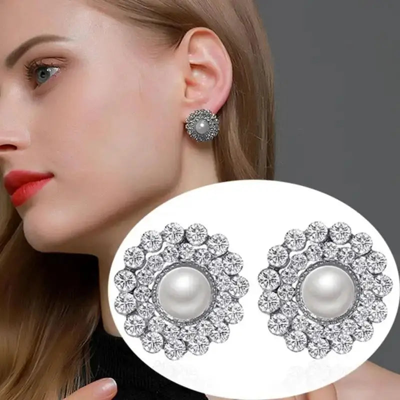 Stainless Steel Pleated Geometric Earrings For Women Jewelry Trending Vintage Women's Smooth Gold Color Stud Earrings