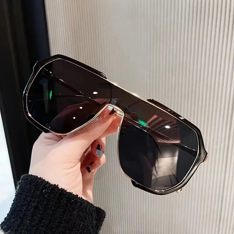 Women One-Piece Fashion Sunglasses New Unique Oversized Sun Glasses for Men Punk Glasses Trending Female Eyewear UV400
