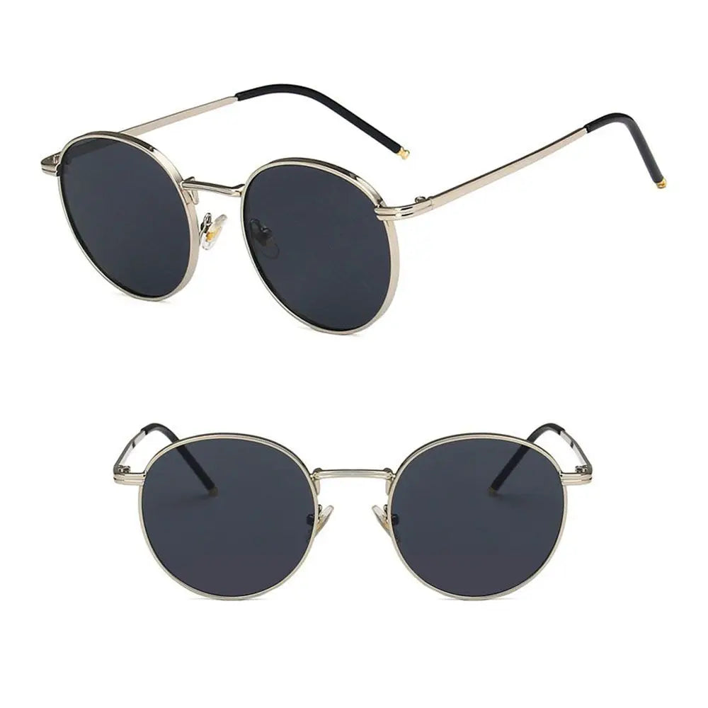 Women Men Sunglases Round Sun Glasses Women's Metal Frame Eyewear Fishing Glasses UV400 Shades