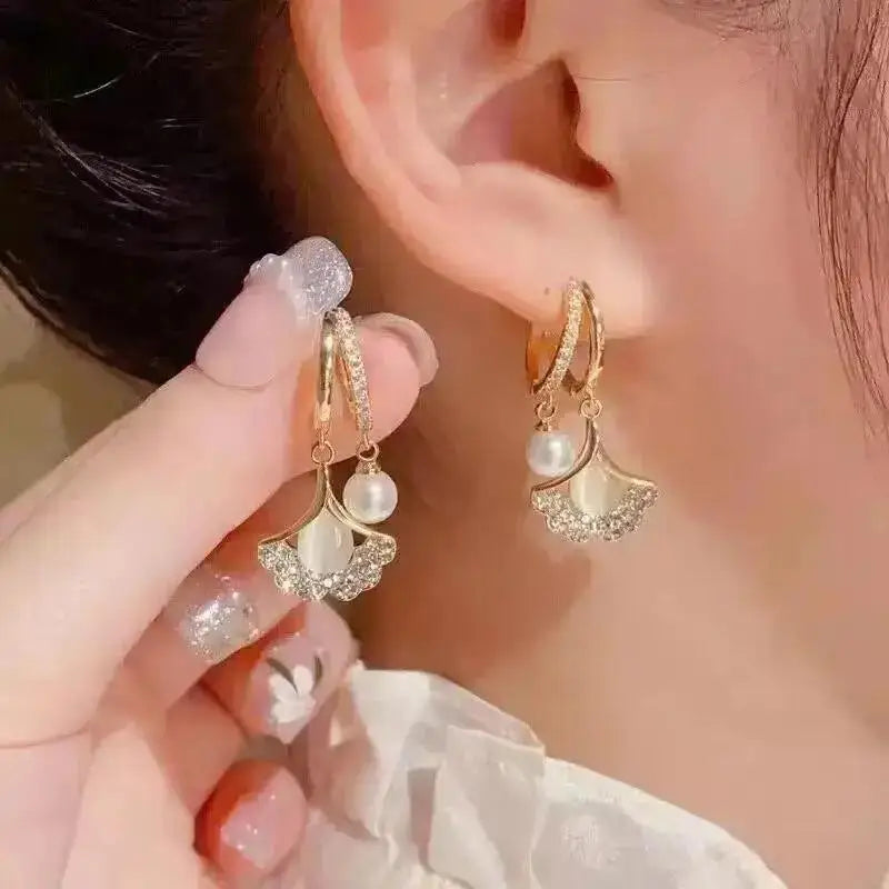 Silver Needle Fashion Purple Crystal Heart Drop Earrings For Women Jewelry 2025 Trending New Luxury Women's Earrings