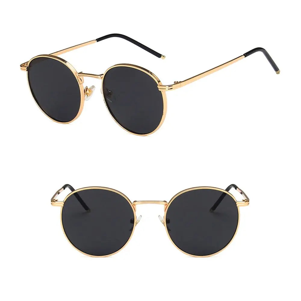 Women Men Sunglases Round Sun Glasses Women's Metal Frame Eyewear Fishing Glasses UV400 Shades