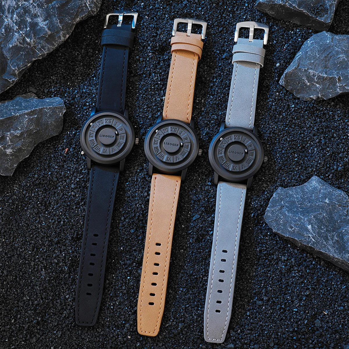 Fashion Magnetic Suspension Men Watches Casual Sports Roma Dial Wristwatches For Mens Clock（Without Box）