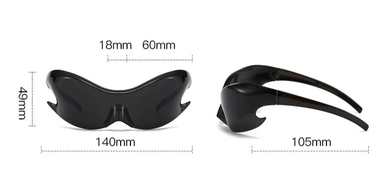 Y2K UV400 Sunglasses Men Women Trendy Running Fishing Goggles Sports Cycling Glasses Male Bicycle Eyewear Bike Lenses