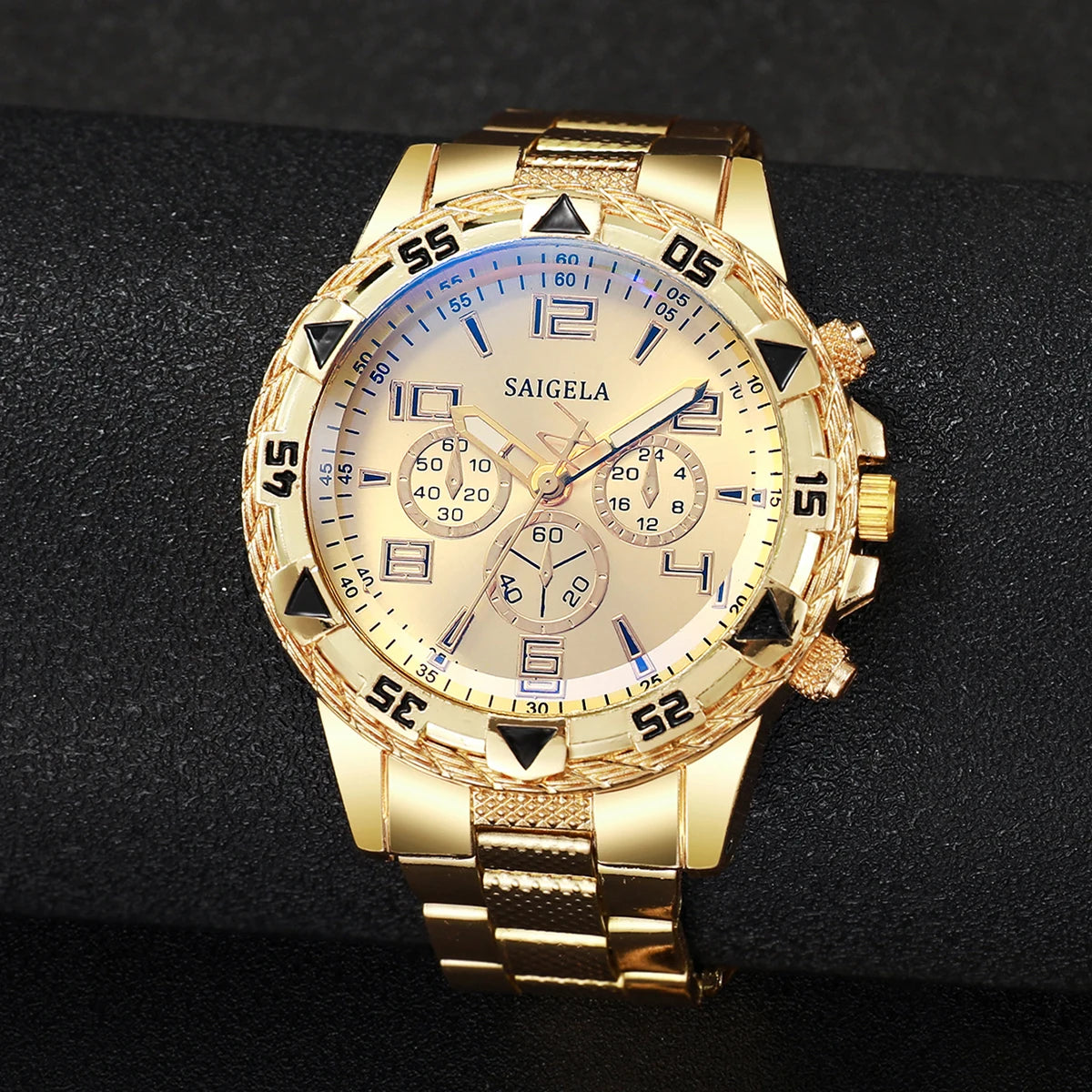 Men Business Watches Fashion Arabic Dial Gold Steel Band Male's Quartz Watch