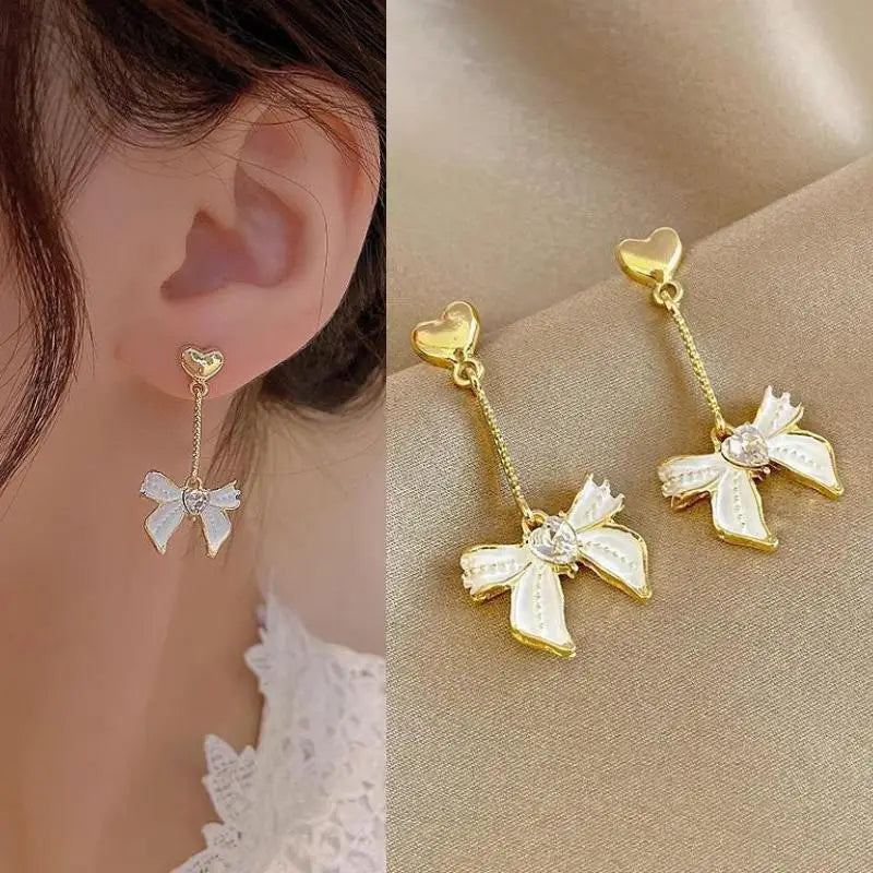 Silver Needle Vintage Green Crystal Butterfly Drop Earrings For Women Jewelry 2025 Trending Luxury Zircon Women's Earrings