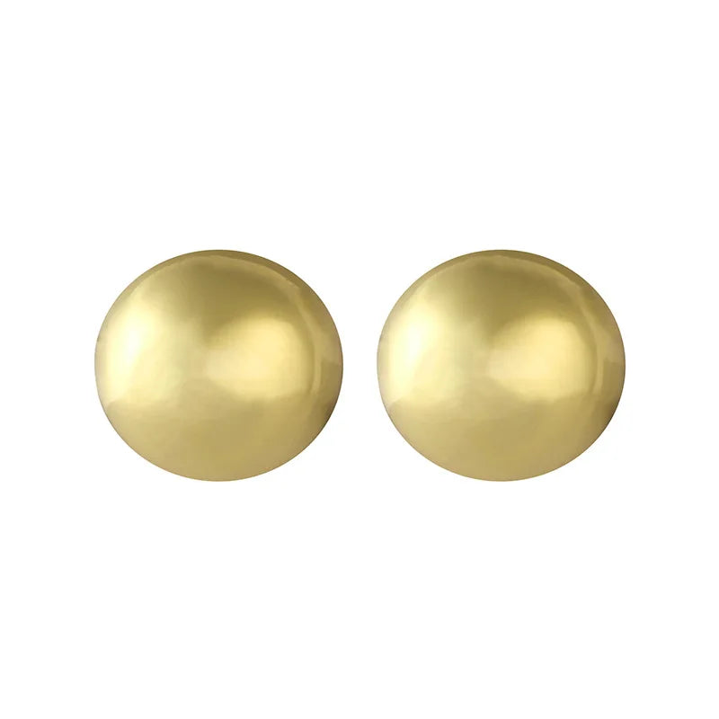European Style Fashion Geometric Half Metal Big Ball Round Stud Earrings for Women Girls Party Accessories