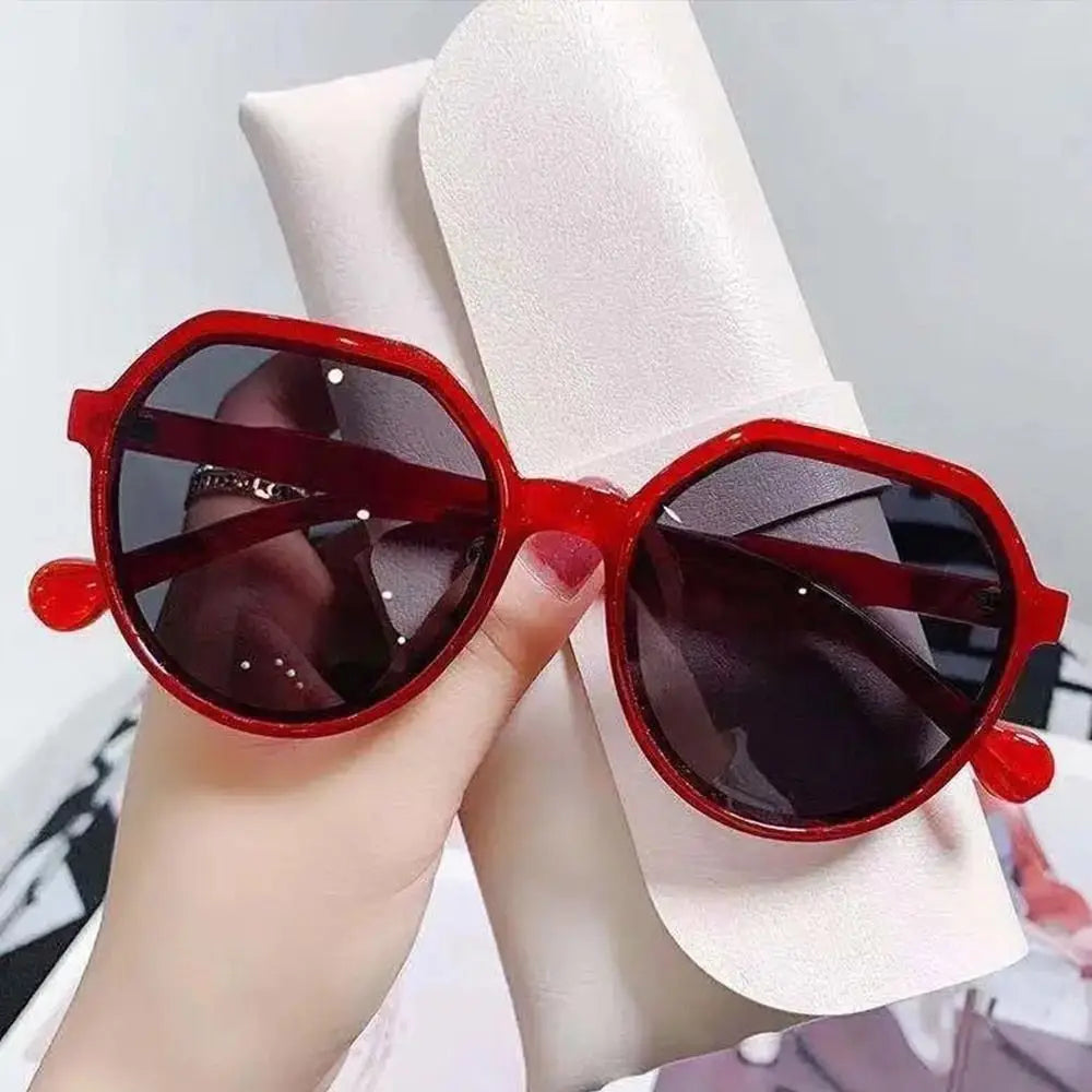 Trendy Jelly Women's Sunglasses Unique Popular Round Frame Sun Glasses Beige UV Protection Eyewear for Women & Men