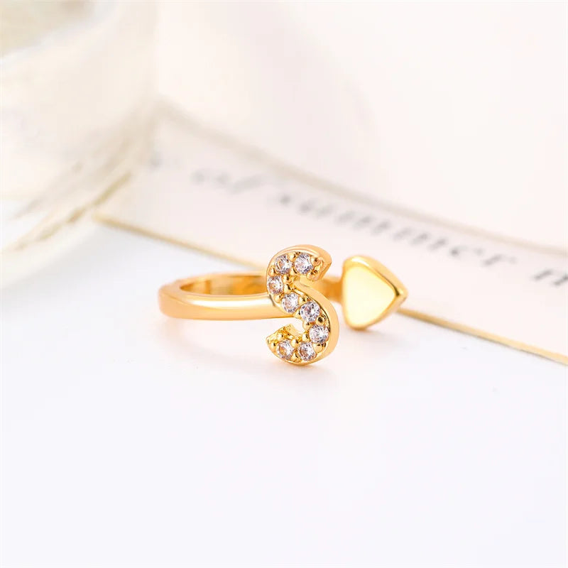 Zircon Initial A-Z Letter Clip Earrings For Women Adjustable Crystal Ear Stud Name Alphabet Female Wedding Jewelry Gift