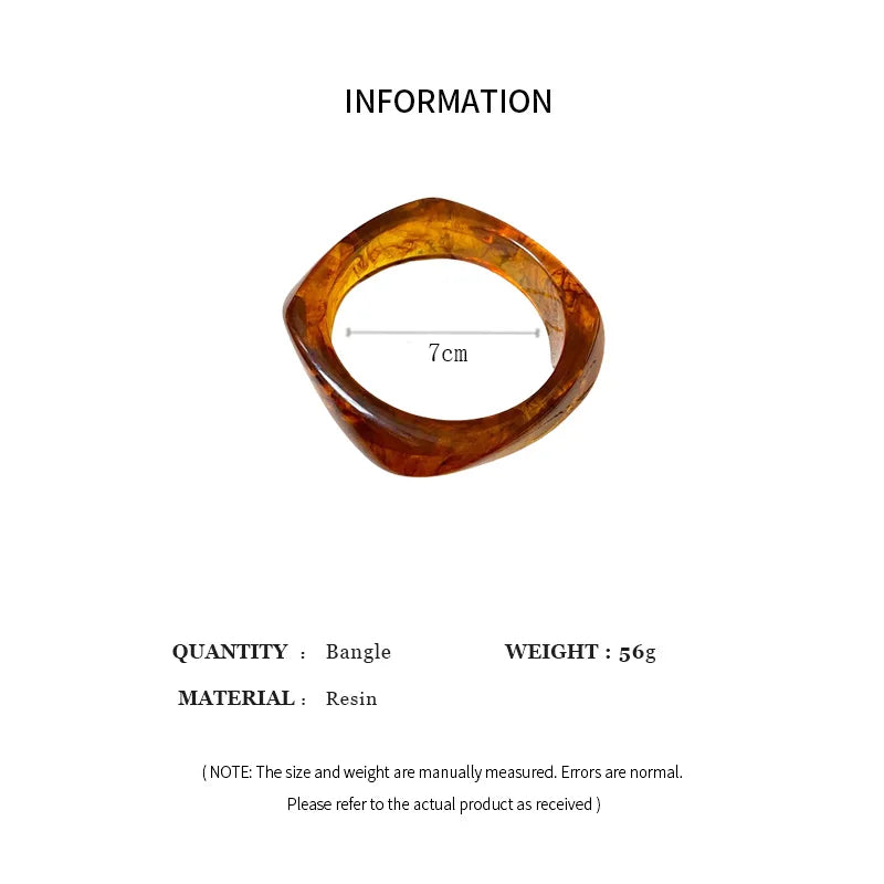 Exaggerated Resin Acrylic Bracelets Bangles for Women on Hand Irregular Geometric Bracelets Personality Hand Jewelry