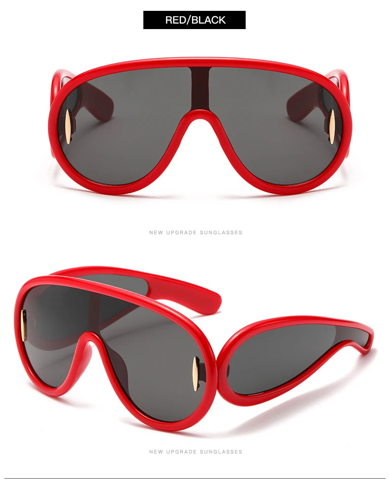 Cycling 2024 New Fashion One-Piece Large Frame Sunglasses Cyberpunk Style Eyeglasse Female Male Multi Color Frame Sun Glasses