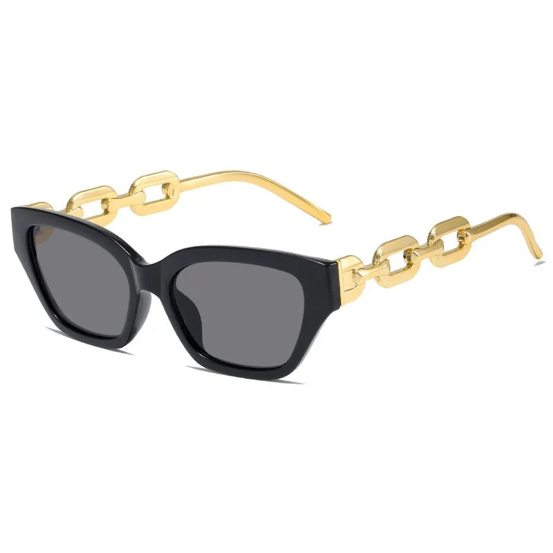 Cat Eye Sunglasses 2025 New Fashion Women Vintage Brand Designer Glasses Black Sun Glasses Female  Golden Eyewear Sun Protection