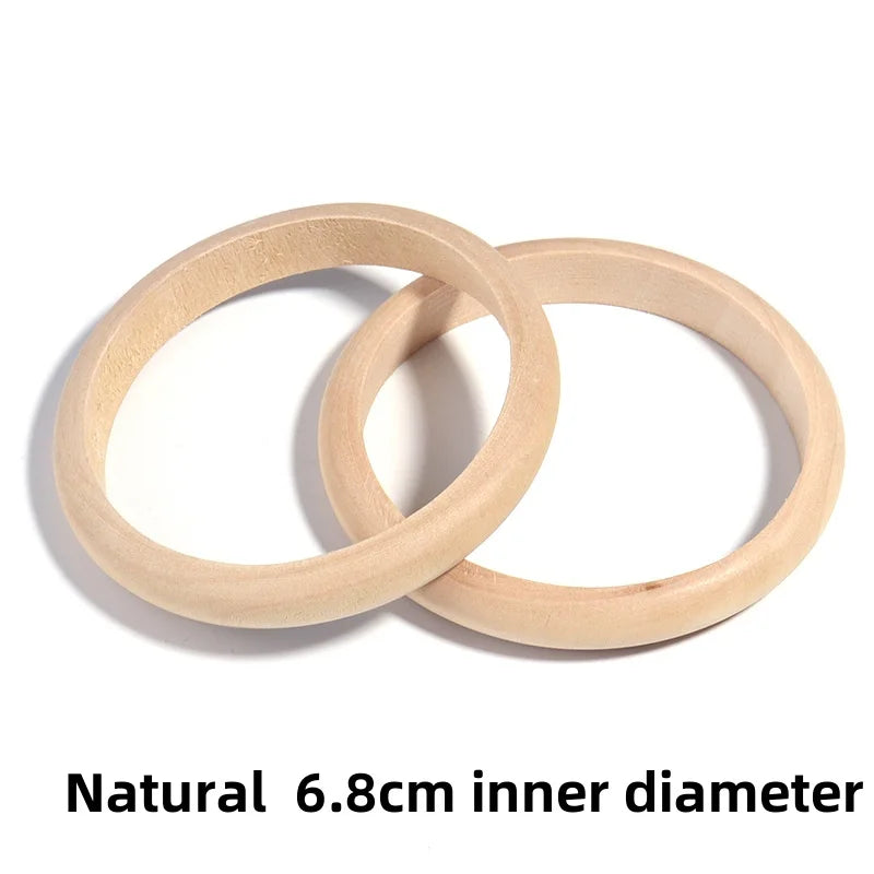 Women Elegant Natural Wood Square DIY Bracelet Coffee Girl Jewelry Ladies Gift Geometric Wooden Bangles For Women