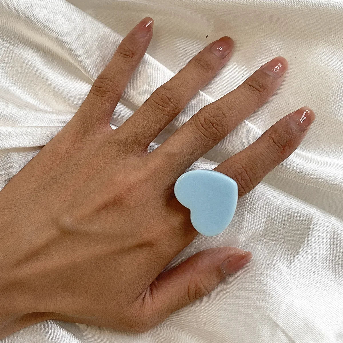 Acrylic Resin Rings Set For Women Girls Irregular Marble Pattern Colorful Transparent Ring Rings Jewelry Gifts