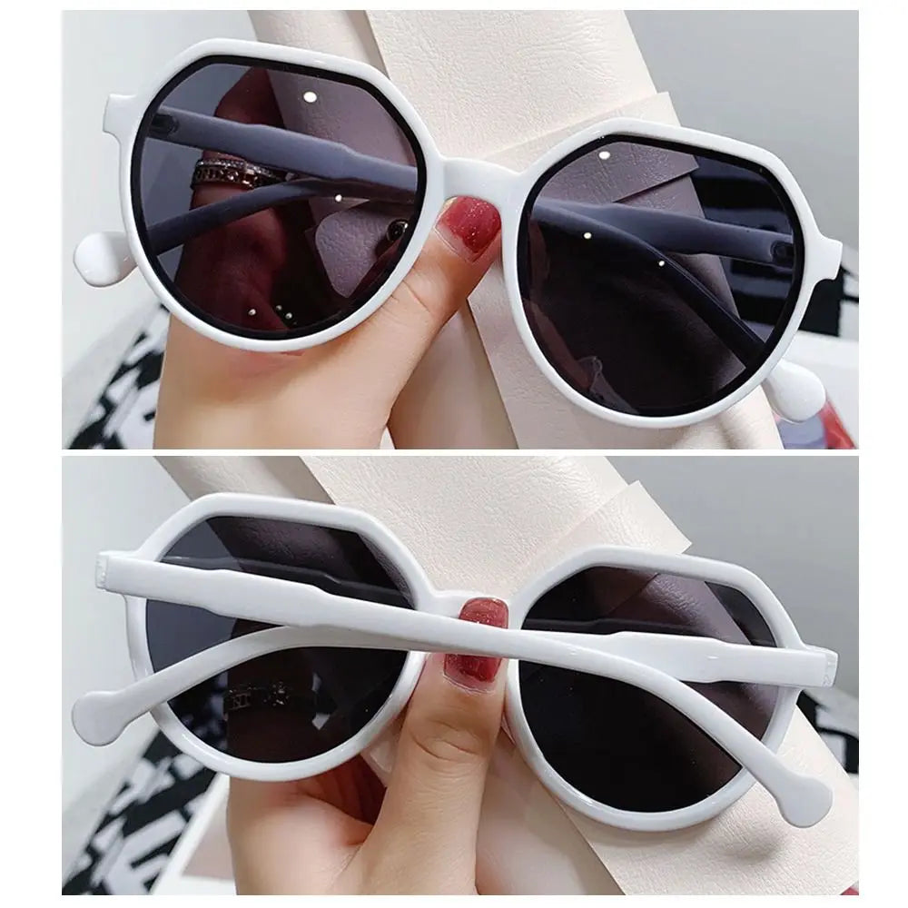 Trendy Jelly Women's Sunglasses Unique Popular Round Frame Sun Glasses Beige UV Protection Eyewear for Women & Men