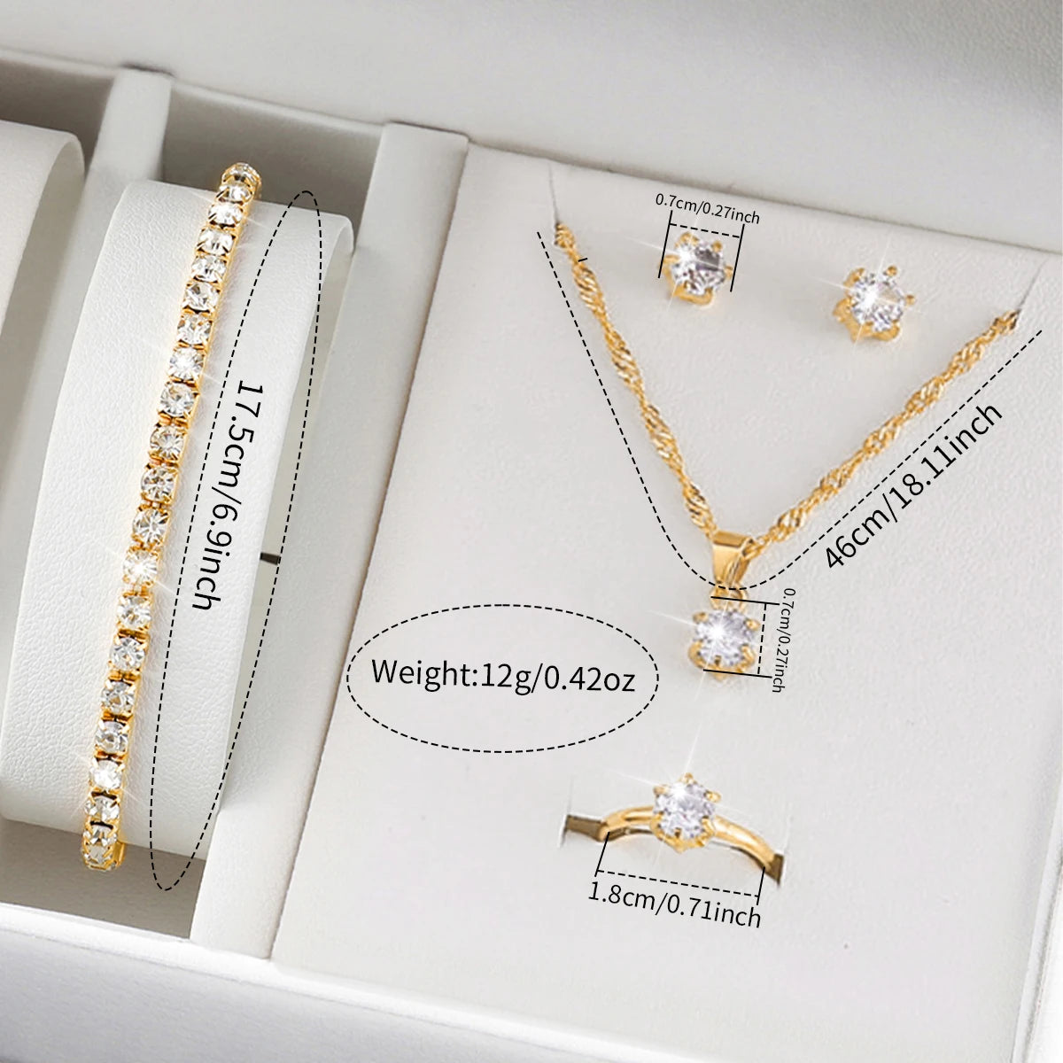 6PCS Luxury Rhinestone Women Watches Fashion Roma Dial Bracelet Wrist Watch Jewelry Set Relogio Feminino（Without Box）