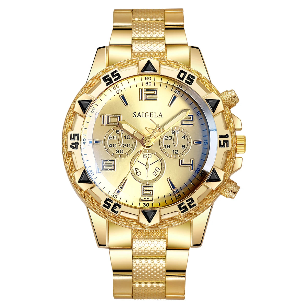 Men Business Watches Fashion Arabic Dial Gold Steel Band Male's Quartz Watch