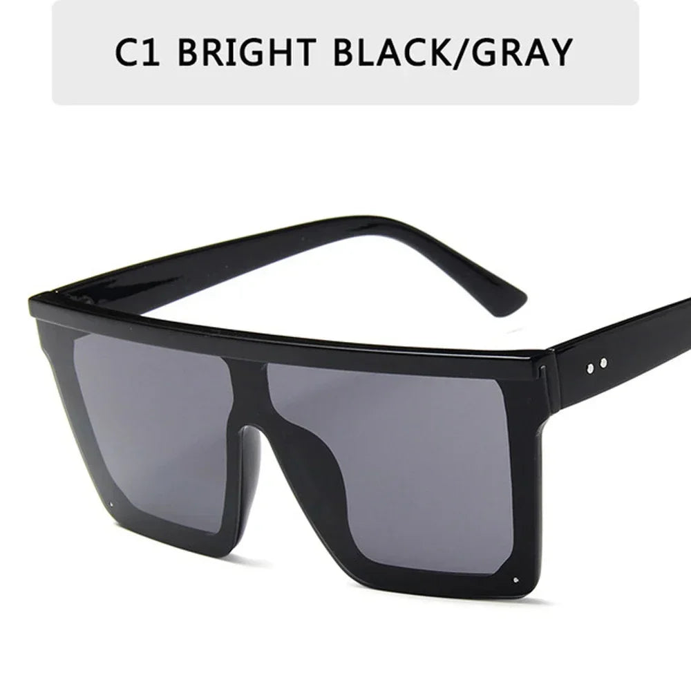 2025 Square Sunglasses Women Luxury Vintage Brand Design Sun glasses Big Frame Mirror Red Purple Eyewear UV400