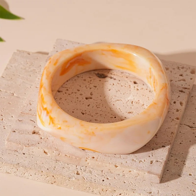 Exaggerated Resin Acrylic Bracelets Bangles for Women on Hand Irregular Geometric Bracelets Personality Hand Jewelry