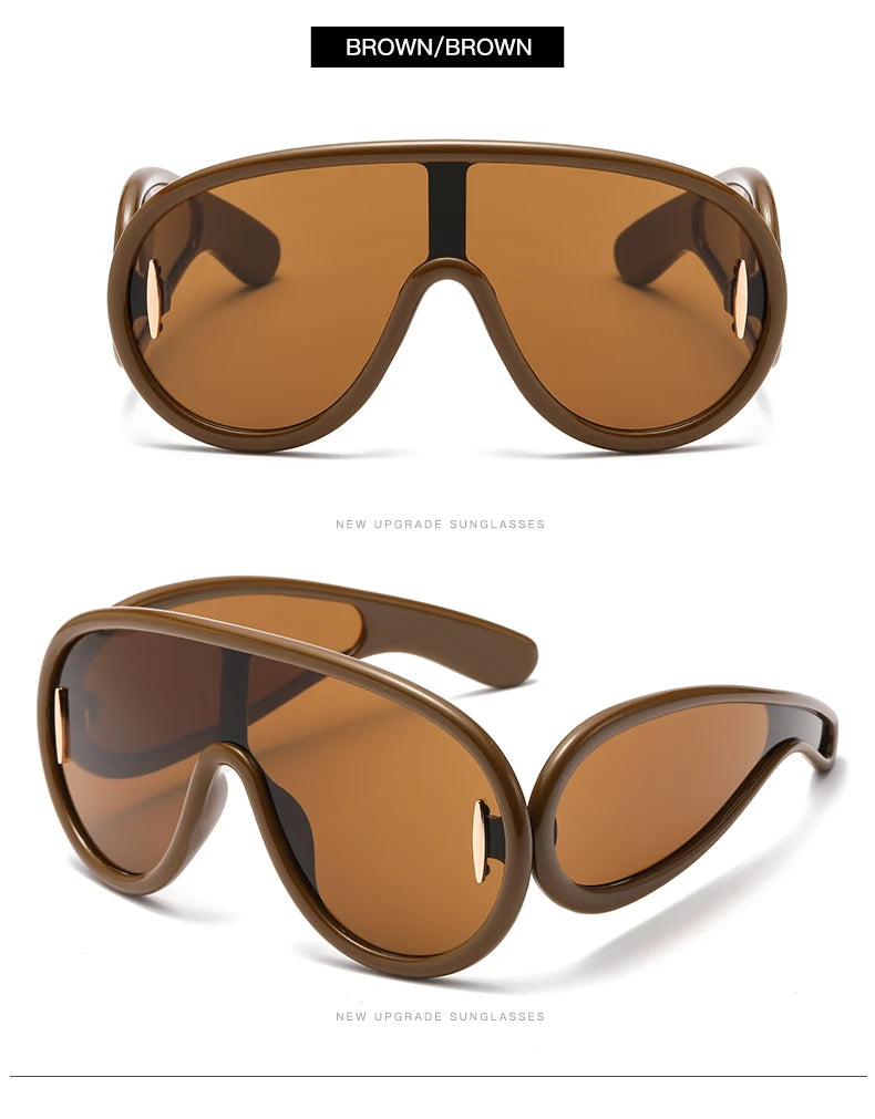 Cycling 2024 New Fashion One-Piece Large Frame Sunglasses Cyberpunk Style Eyeglasse Female Male Multi Color Frame Sun Glasses