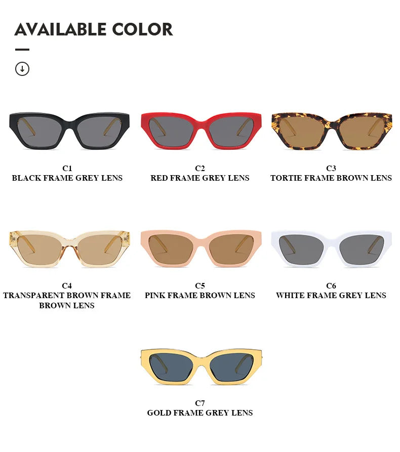 Cat Eye Sunglasses 2025 New Fashion Women Vintage Brand Designer Glasses Black Sun Glasses Female  Golden Eyewear Sun Protection