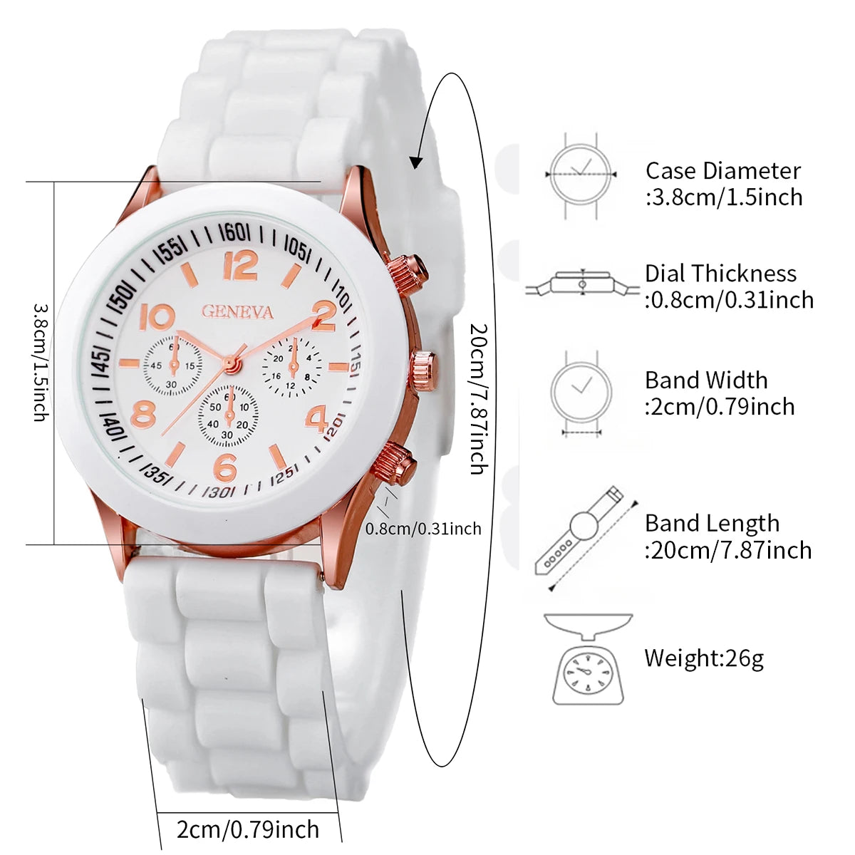 14PCS Fashion Women Watches Casual Silicone Band Arabic Dial Ladies Quartz Watch Set Reloj Mujer Girls Clock Gift（Without Box）