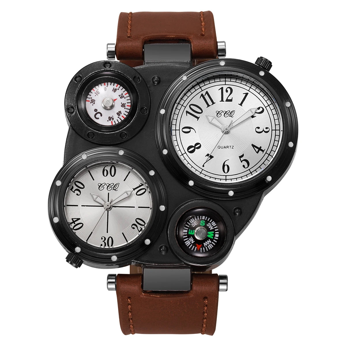Luxury Large Dial Men Quartz Watches Casual Leather Band Wristwatches Sport Watch for Men Clock Relogio Masculino