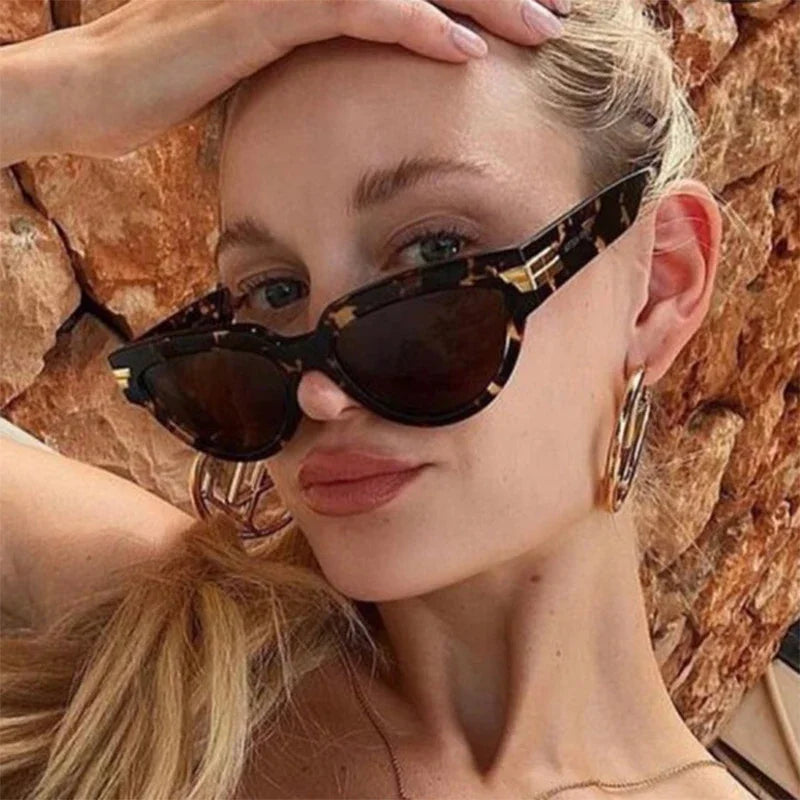 New Small Rectangle Sunglasses Women 2022 Luxury Brand Classic Cat Eye Lady Sexy Fashion Sun Glasses Shades For Women UV400