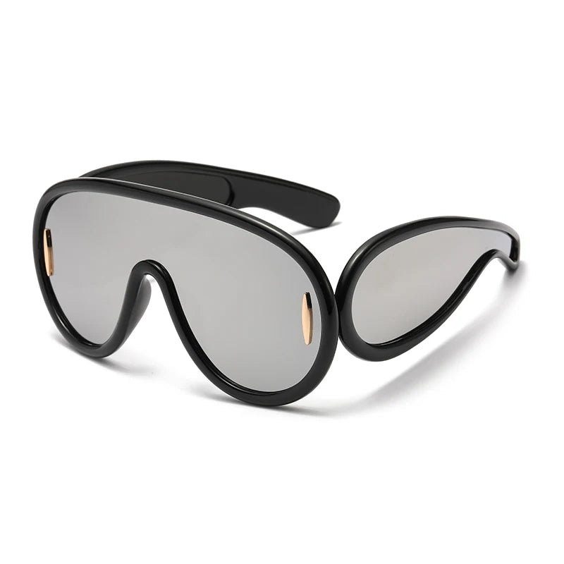 Cycling 2024 New Fashion One-Piece Large Frame Sunglasses Cyberpunk Style Eyeglasse Female Male Multi Color Frame Sun Glasses