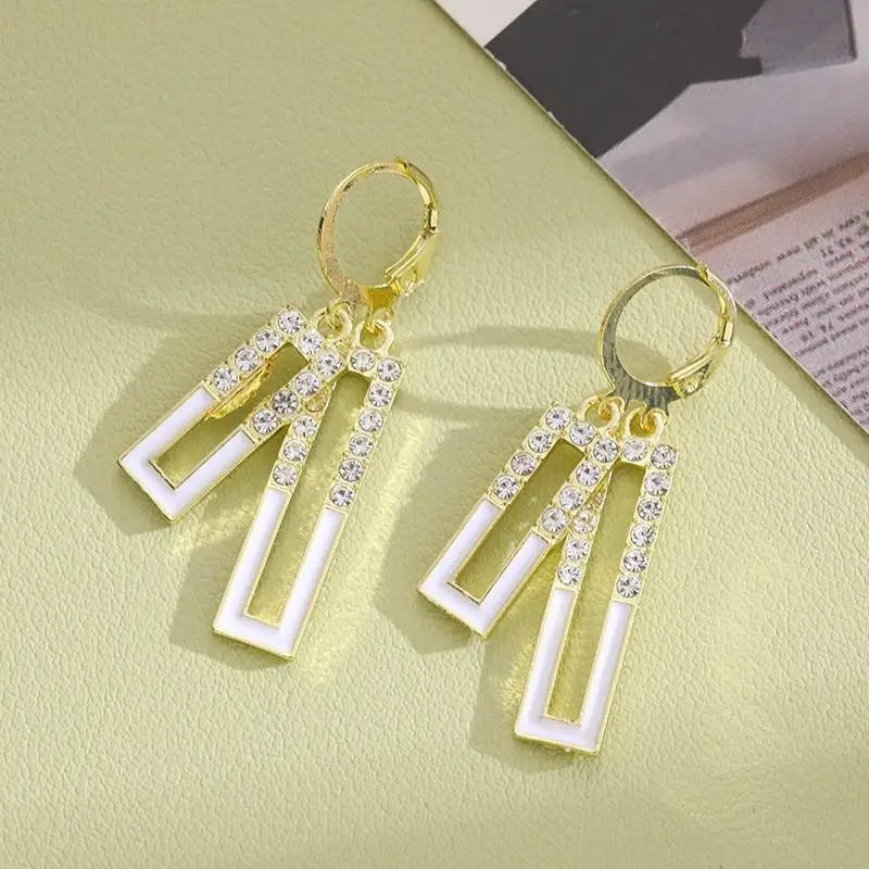 Silver Needle Fashion Purple Crystal Heart Drop Earrings For Women Jewelry 2025 Trending New Luxury Women's Earrings