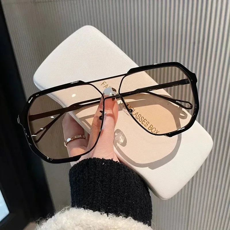 Women One-Piece Fashion Sunglasses New Unique Oversized Sun Glasses for Men Punk Glasses Trending Female Eyewear UV400