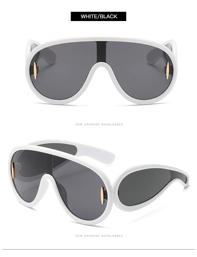 Cycling 2024 New Fashion One-Piece Large Frame Sunglasses Cyberpunk Style Eyeglasse Female Male Multi Color Frame Sun Glasses