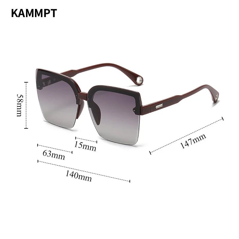 Oversized Sunglasses Man Woman Fashion Rimless Vintage Square Sun Glasses Eyewear Luxury Brand Design UV400 Female Shades