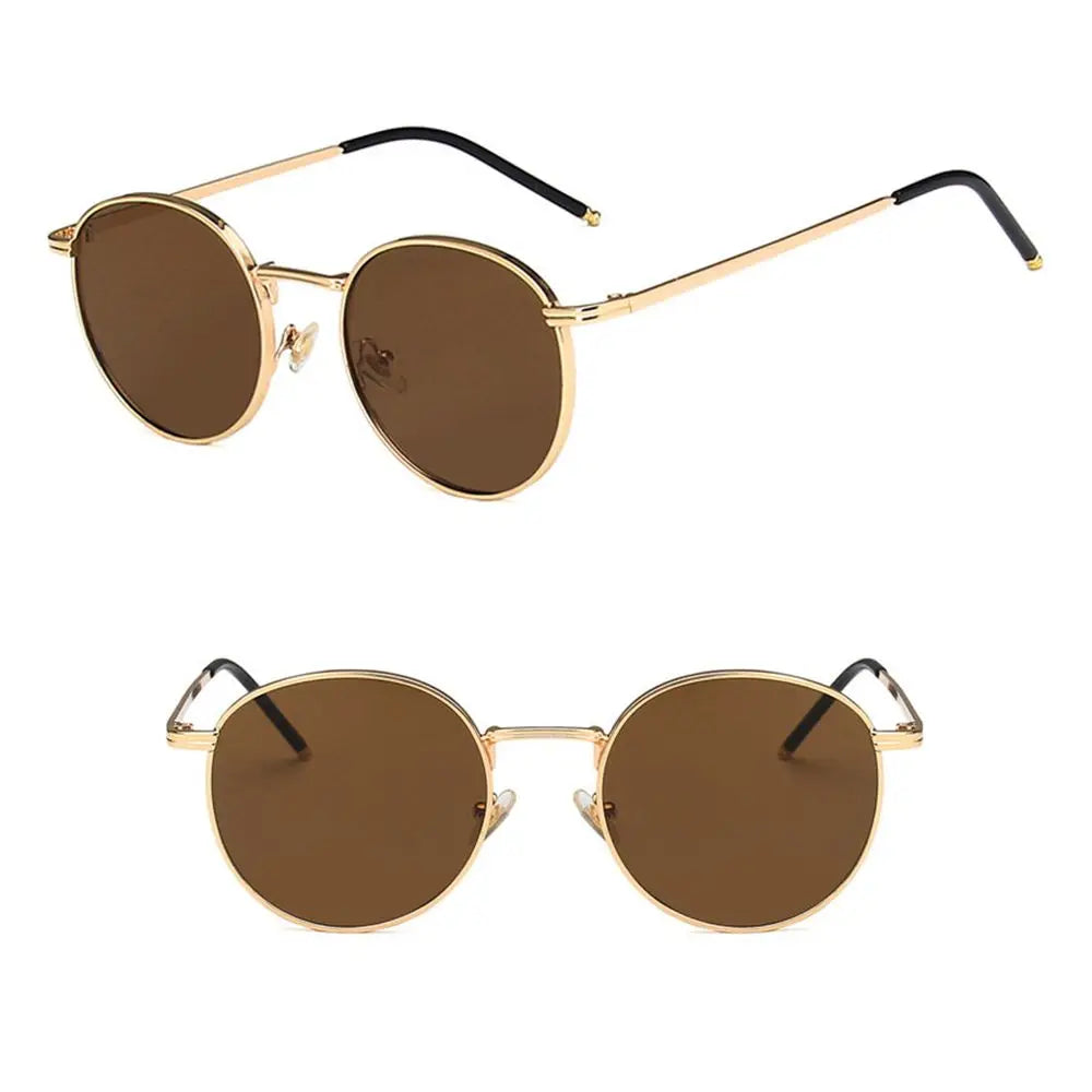 Women Men Sunglases Round Sun Glasses Women's Metal Frame Eyewear Fishing Glasses UV400 Shades