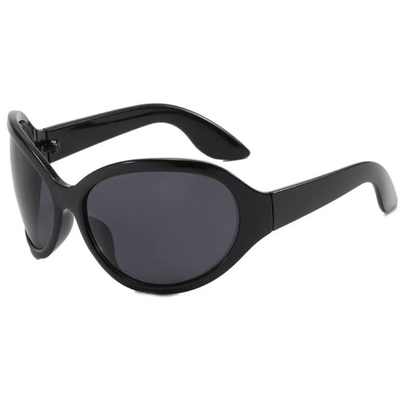 Cycling Fashion Y2K Punk Sunglasses Goggle New Women Men Oval Sports Sun Glasses Female Oversized Colorful Lens Eyewear UV400