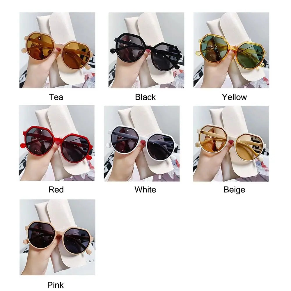 Trendy Jelly Women's Sunglasses Unique Popular Round Frame Sun Glasses Beige UV Protection Eyewear for Women & Men