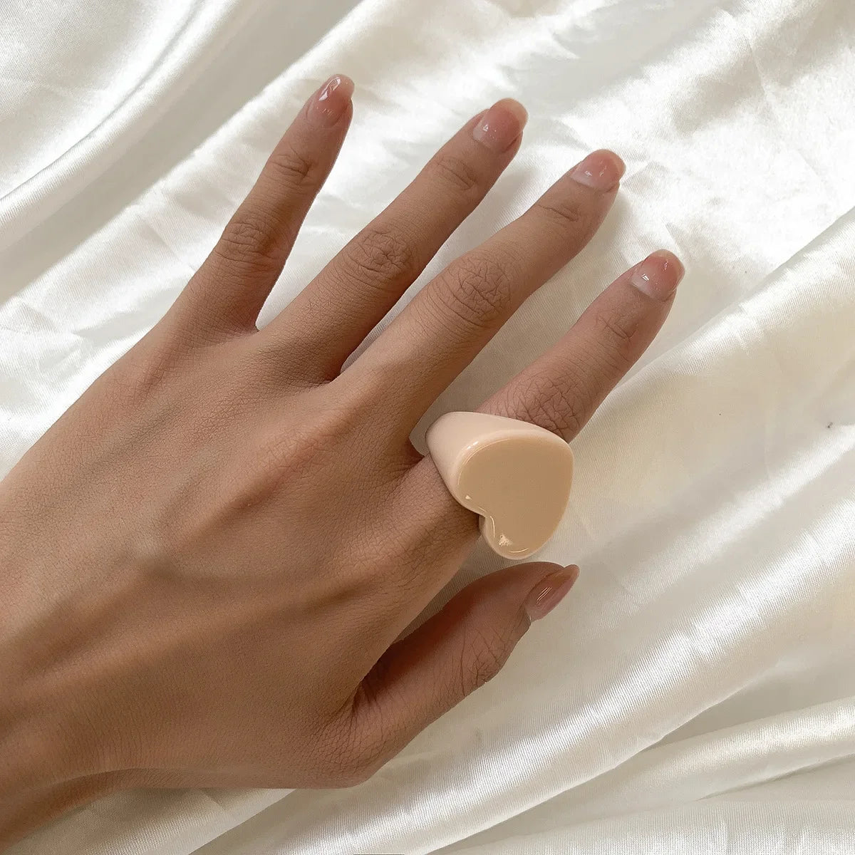 Acrylic Resin Rings Set For Women Girls Irregular Marble Pattern Colorful Transparent Ring Rings Jewelry Gifts
