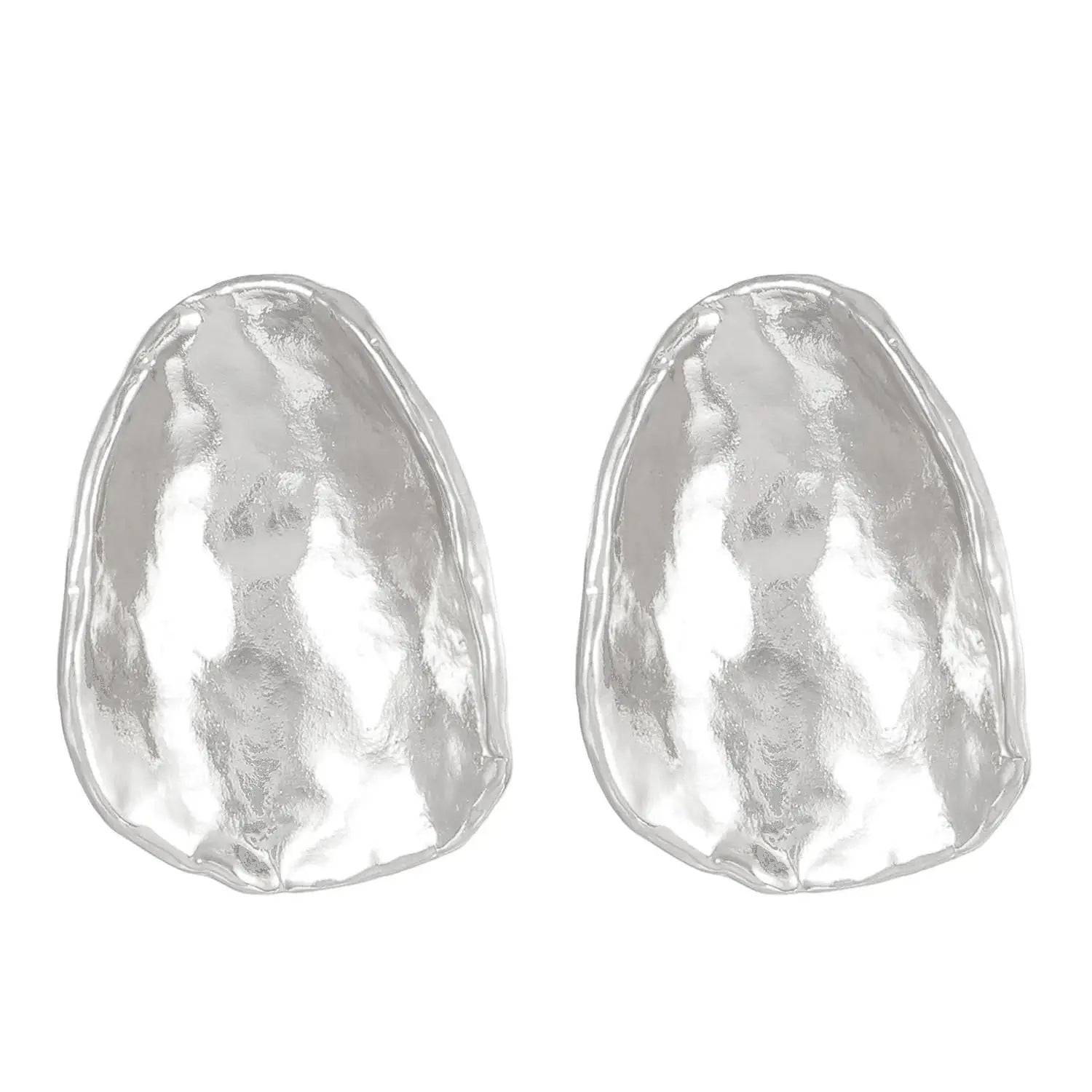 Stainless Steel Pleated Geometric Earrings For Women Jewelry Trending Vintage Women's Smooth Gold Color Stud Earrings