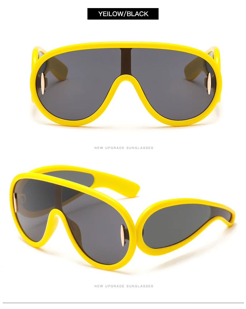 Cycling 2024 New Fashion One-Piece Large Frame Sunglasses Cyberpunk Style Eyeglasse Female Male Multi Color Frame Sun Glasses