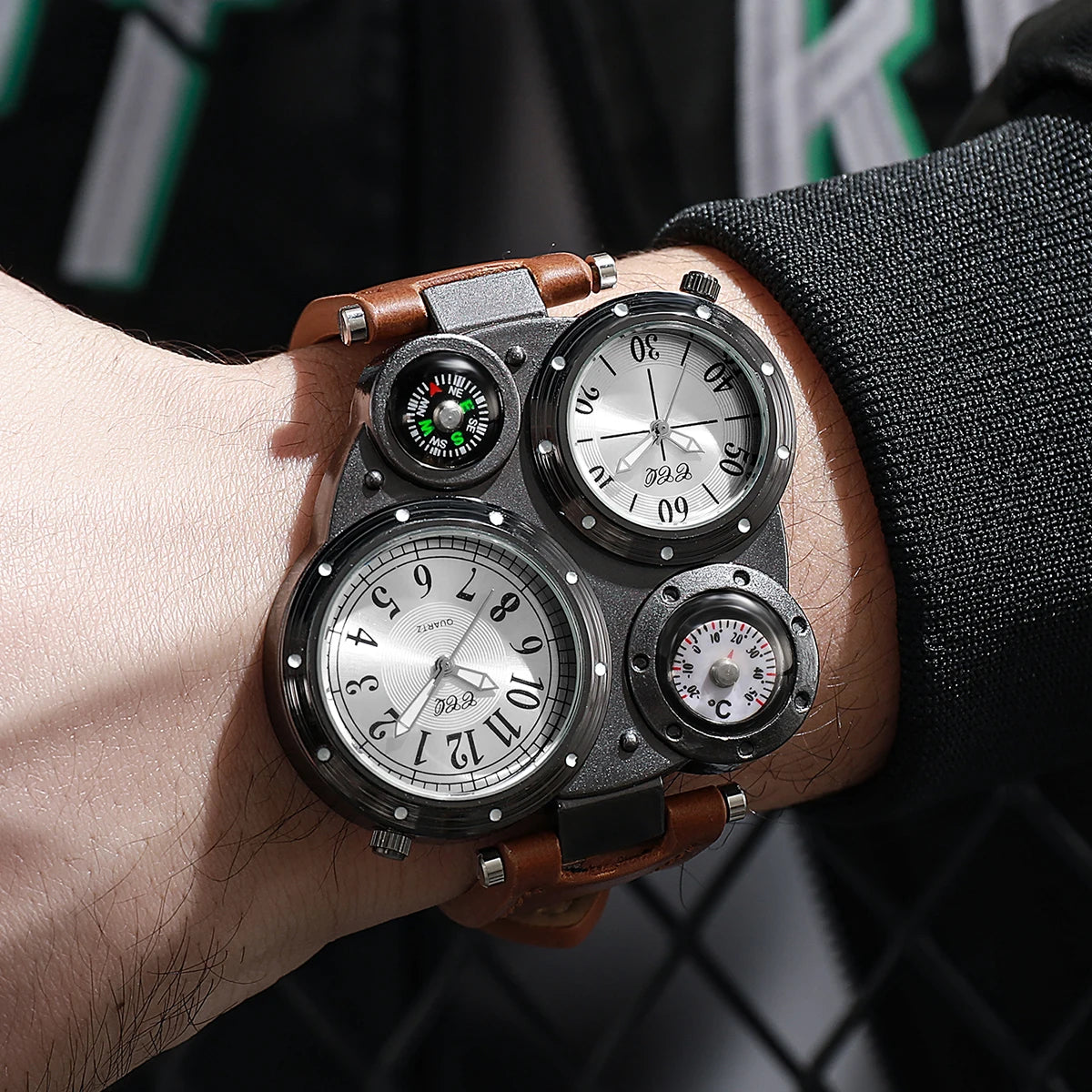 Luxury Large Dial Men Quartz Watches Casual Leather Band Wristwatches Sport Watch for Men Clock Relogio Masculino