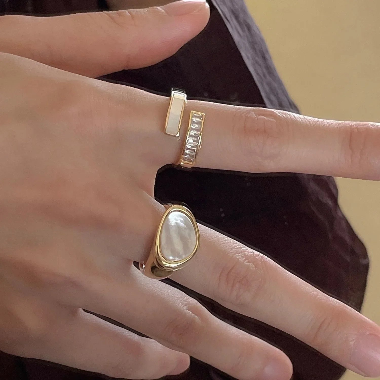 Colorful Drip Glaze Open Ring for Women New Fashion Retro Geometric Gold Color Metal Rings Exquisite Jewelry Gifts for Girl