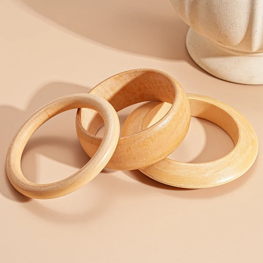 Exaggerated Brown Resin Acrylic Bangles for Women Simple Fashion Thick Geometric Wood Bracelet Vintage Hand Jewelry Couple Gifts