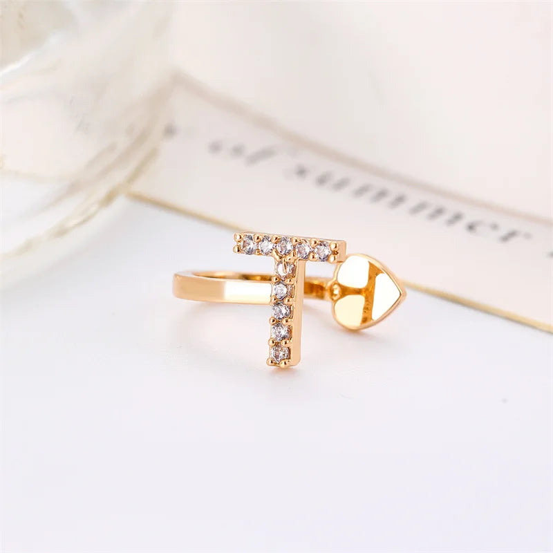 Zircon Initial A-Z Letter Clip Earrings For Women Adjustable Crystal Ear Stud Name Alphabet Female Wedding Jewelry Gift
