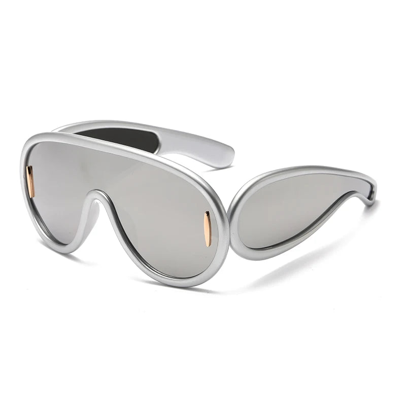 Cycling 2024 New Fashion One-Piece Large Frame Sunglasses Cyberpunk Style Eyeglasse Female Male Multi Color Frame Sun Glasses