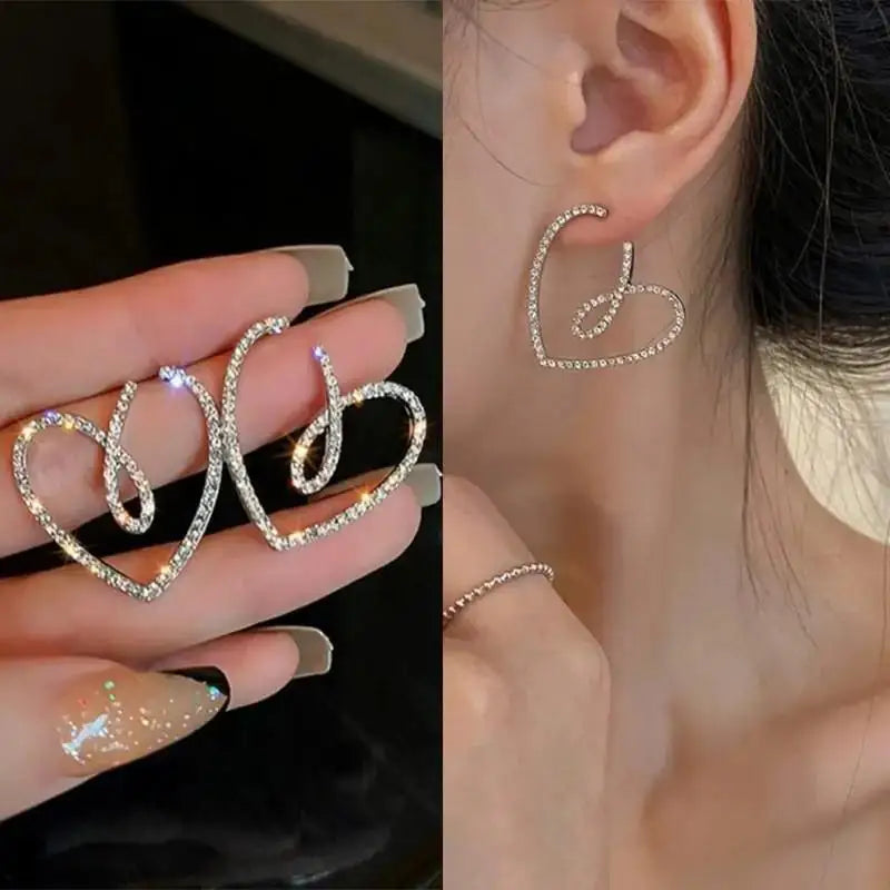 Silver Needle Fashion Square Zircon Drop Earrings For Women Jewelry 2025 Trending New Luxury Women's Crystal Earrings