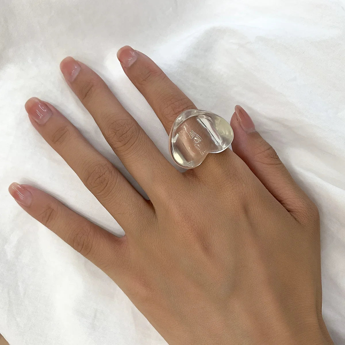 Acrylic Resin Rings Set For Women Girls Irregular Marble Pattern Colorful Transparent Ring Rings Jewelry Gifts