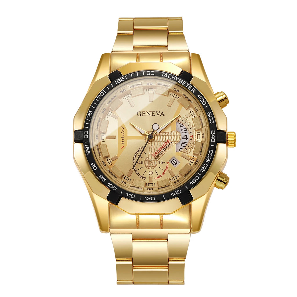 Luxury Large Dial Men Business Watches Fashion Calendar Quartz Watch for Mens Clock Reloj Hombre（Without Box）
