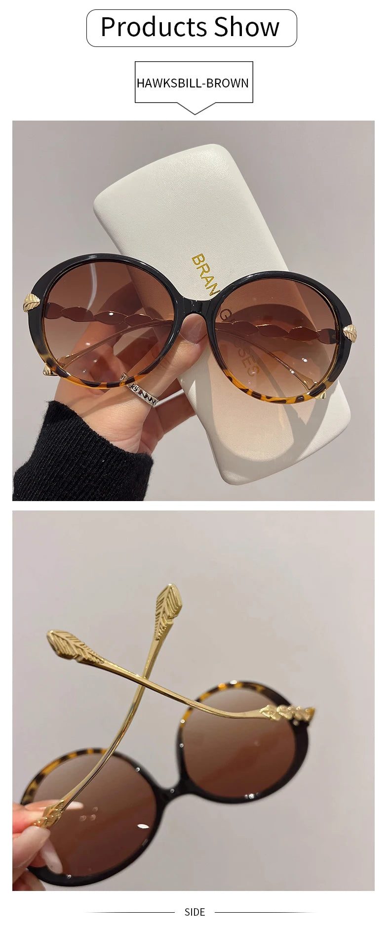 New Vintage Round Frame Sunglasses Gradient Color Trendy Fashion Women Eyewear Brand Designer Shades for Ladies Gafas De Sol