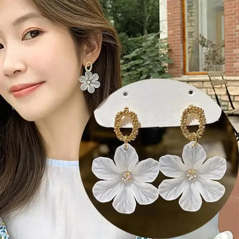 Silver Needle Fashion Purple Crystal Heart Drop Earrings For Women Jewelry 2025 Trending New Luxury Women's Earrings